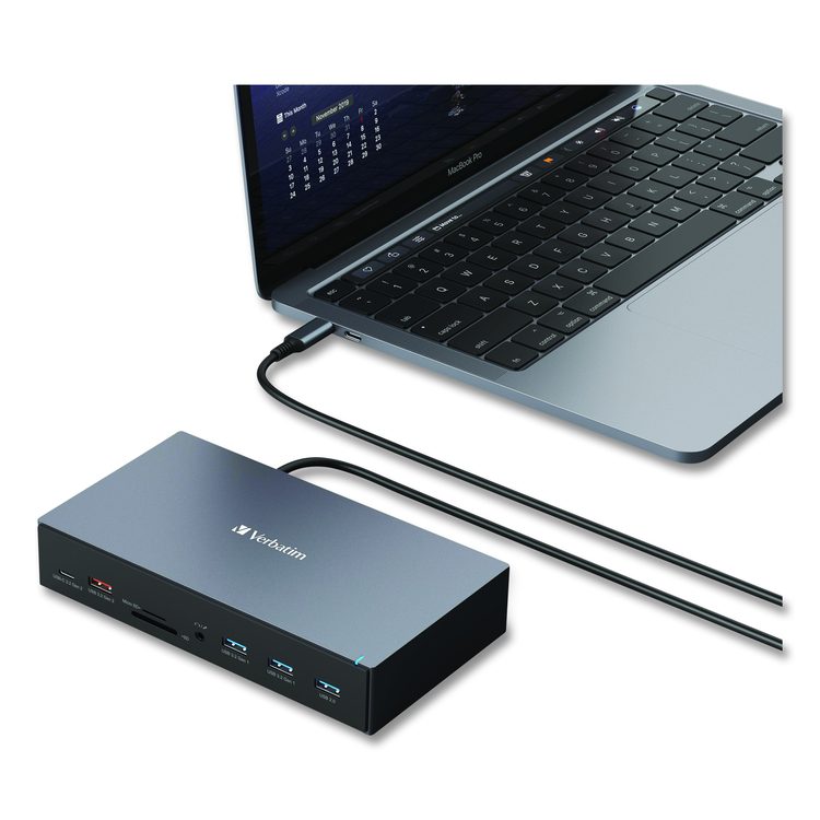 USB-C Pro Docking Station 17-in-1, Audio/DisplayPort/HDMI/Micro SD/RJ45/SD/USB-A/USB-C, Gray