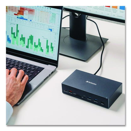 USB-C Pro Docking Station 17-in-1, Audio/DisplayPort/HDMI/Micro SD/RJ45/SD/USB-A/USB-C, Gray