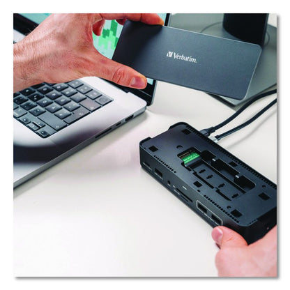 USB-C Pro Docking Station 15-in-1 SSD Enclosure, Audio/DisplayPort/HDMI/Micro SD/NVMe/RJ45/SD/USB-A/USB-C/SATA, Gray