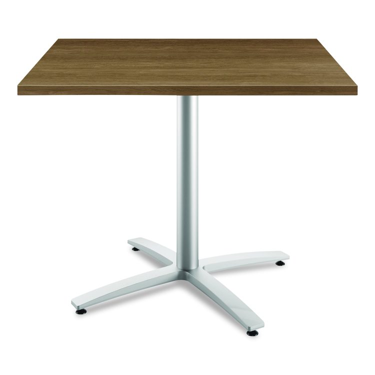 Between Seated-Height X-Base for 42" Table Tops, 32.68w x 29.57h, Silver