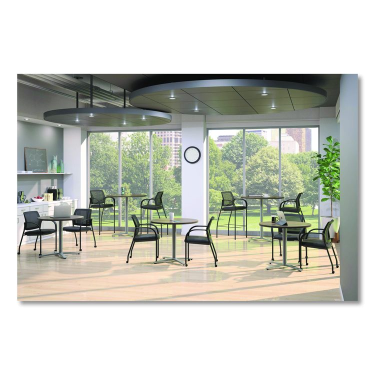 Between Seated-Height X-Base for 42" Table Tops, 32.68w x 29.57h, Silver