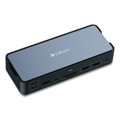 USB-C Pro Docking Station 15-in-1, Audio/DisplayPort/HDMI/Micro SD/RJ45/SD/USB-A/USB-C, Gray