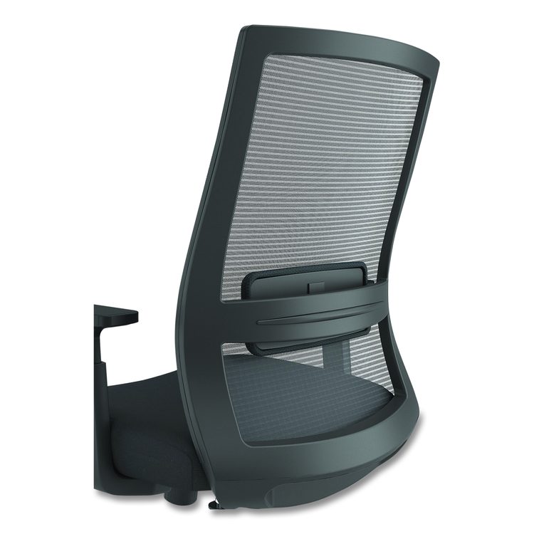 Alera Ashdale Ergonomic Fabric Swivel Task Chair, Supports 275 lb, 18.15 to 21.89 Seat Height, Black Seat/Back, Silver Base
