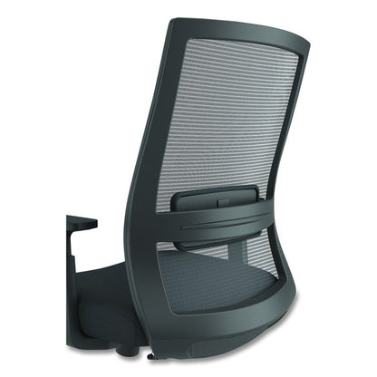 Alera Ashdale Ergonomic Fabric Swivel Task Chair, Supports 275 lb, 18.15 to 21.89 Seat Height, Black Seat/Back, Silver Base
