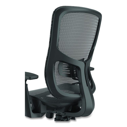 Alera Hollins Ergonomic Mesh Swivel Task Chair, Supports Up to 275lb, 18.57 to 22.54 Seat Height, Black Seat/Back, Black Base