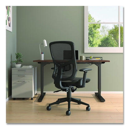 Alera Hollins Ergonomic Mesh Swivel Task Chair, Supports Up to 275lb, 18.57 to 22.54 Seat Height, Black Seat/Back, Black Base