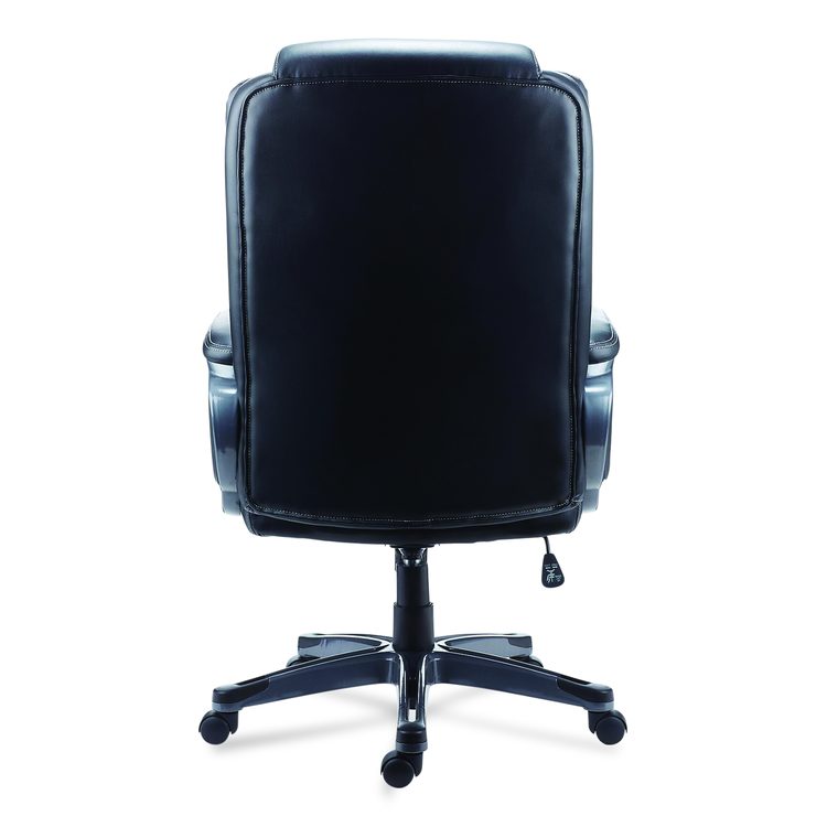 Alera Kirkdale Bonded Leather Manager Chair, Supports Up to 275 lb, 16.18 to 22.76 Seat Height, Black Seat/Back, Black Base