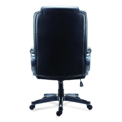 Alera Kirkdale Bonded Leather Manager Chair, Supports Up to 275 lb, 16.18 to 22.76 Seat Height, Black Seat/Back, Black Base