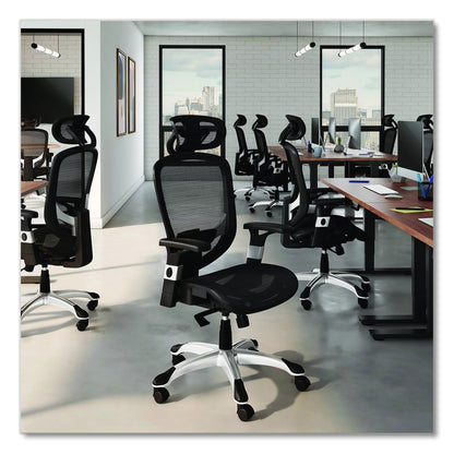 Alera Minerva Ergonomic Mesh Swivel Task Chair, Supports Up to 275lb, 17.24 to 20.98 Seat Height, Gray Seat/Back, Silver Base