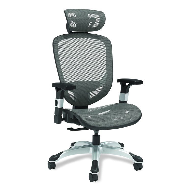 Alera Minerva Ergonomic Mesh Swivel Task Chair, Supports Up to 275lb, 17.24 to 20.98 Seat Height, Gray Seat/Back, Silver Base