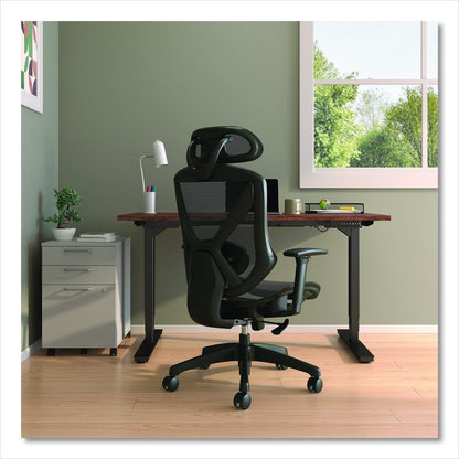 Alera Taunton Ergonomic Mesh Swivel Task Chair, Supports Up to 275lb, 17.44 to 20.98 Seat Height, Black Seat/Back, Black Base