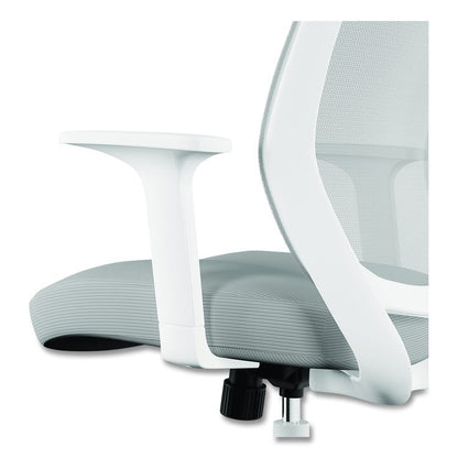 Alera Wessex Ergonomic Fabric Mesh Swivel Task Chair, Supports 275 lb, 17.09 to 20.83 Seat Height, Gray Seat/Back, White Base
