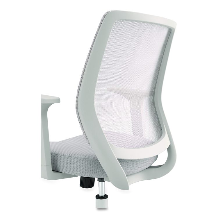 Alera Wessex Ergonomic Fabric Mesh Swivel Task Chair, Supports 275 lb, 17.09 to 20.83 Seat Height, Gray Seat/Back, White Base