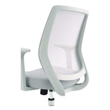 Alera Wessex Ergonomic Fabric Mesh Swivel Task Chair, Supports 275 lb, 17.09 to 20.83 Seat Height, Gray Seat/Back, White Base