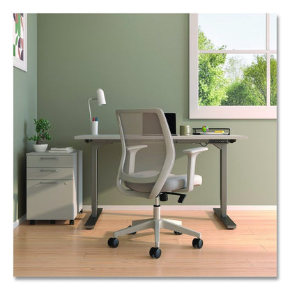 Alera Wessex Ergonomic Fabric Mesh Swivel Task Chair, Supports 275 lb, 17.09 to 20.83 Seat Height, Gray Seat/Back, White Base