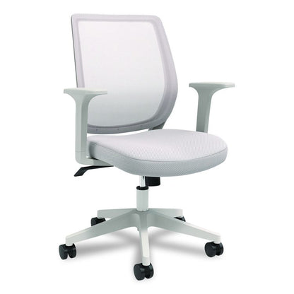 Alera Wessex Ergonomic Fabric Mesh Swivel Task Chair, Supports 275 lb, 17.09 to 20.83 Seat Height, Gray Seat/Back, White Base