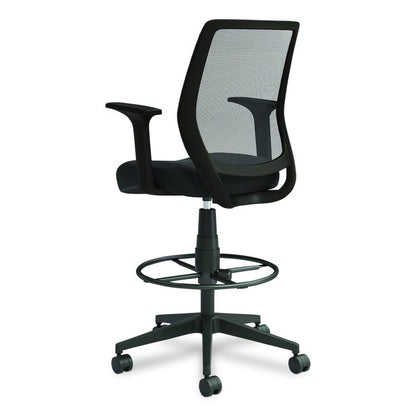 Alera Wessex Drafting Stool, Mesh Back, Supports Up to 275 lb, 27.95 to 33.66 Seat Height, Black Seat, Black Back, Black Base