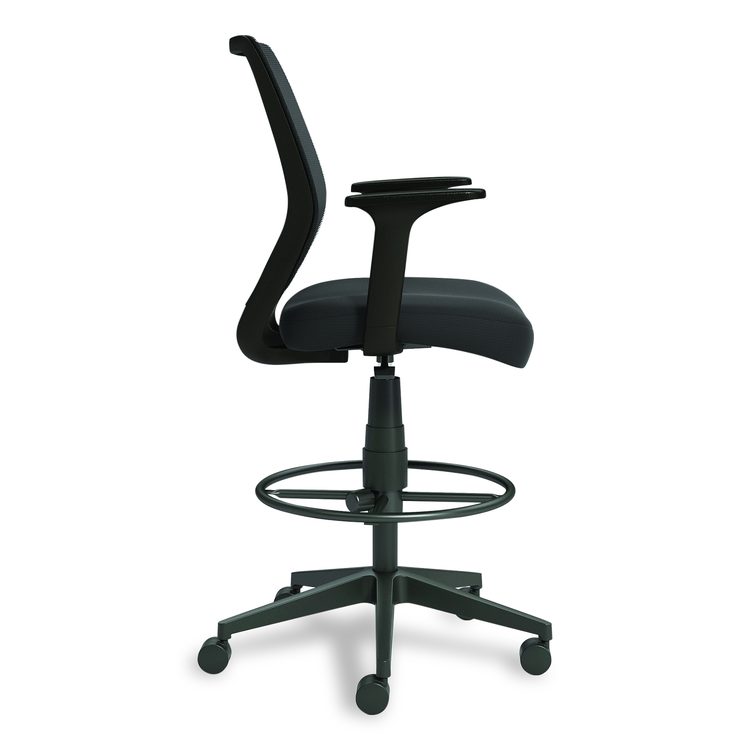 Alera Wessex Drafting Stool, Mesh Back, Supports Up to 275 lb, 27.95 to 33.66 Seat Height, Black Seat, Black Back, Black Base