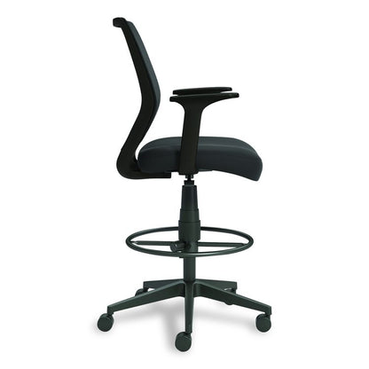 Alera Wessex Drafting Stool, Mesh Back, Supports Up to 275 lb, 27.95 to 33.66 Seat Height, Black Seat, Black Back, Black Base