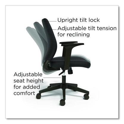 Alera Wessex Ergonomic Fabric Task Chair, Supports Up to 275 lb, 17.13 to 20.83 Seat Height, Black Seat/Back, Black Base