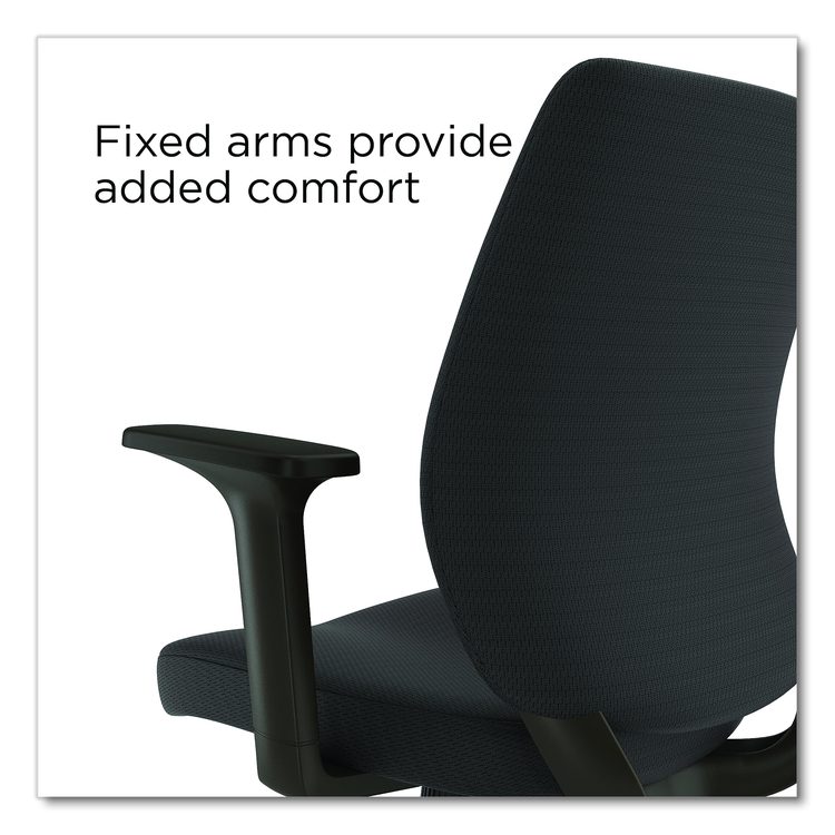 Alera Wessex Ergonomic Fabric Task Chair, Supports Up to 275 lb, 17.13 to 20.83 Seat Height, Black Seat/Back, Black Base
