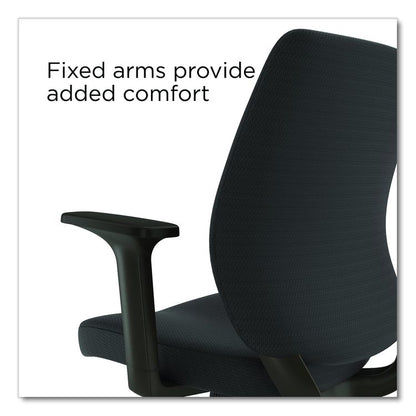 Alera Wessex Ergonomic Fabric Task Chair, Supports Up to 275 lb, 17.13 to 20.83 Seat Height, Black Seat/Back, Black Base
