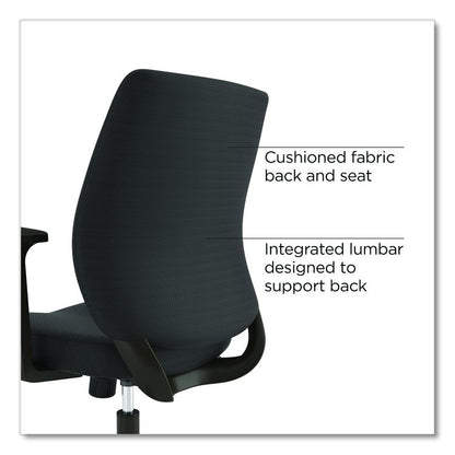 Alera Wessex Ergonomic Fabric Task Chair, Supports Up to 275 lb, 17.13 to 20.83 Seat Height, Black Seat/Back, Black Base