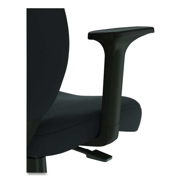 Alera Wessex Drafting Stool, Fabric, Supports Up to 275 lb, 27.95 to 33.66 Seat Height, Black Seat, Black Back, Black Base