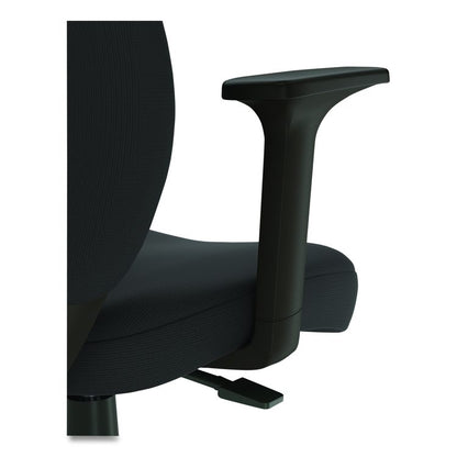 Alera Wessex Drafting Stool, Fabric, Supports Up to 275 lb, 27.95 to 33.66 Seat Height, Black Seat, Black Back, Black Base