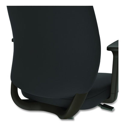 Alera Wessex Drafting Stool, Fabric, Supports Up to 275 lb, 27.95 to 33.66 Seat Height, Black Seat, Black Back, Black Base