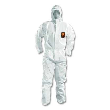 A50 Breathable Splash and Particle Protection Overalls, Zip Front, Hood, Elastic Wrists/Ankles, White, 2X-Large, 25/Carton
