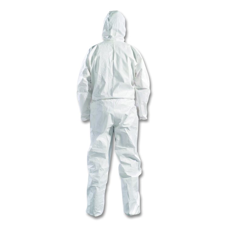 A50 Breathable Splash and Particle Protection Overalls, Zip Front, Hood, Elastic Wrists/Ankles, White, 2X-Large, 25/Carton