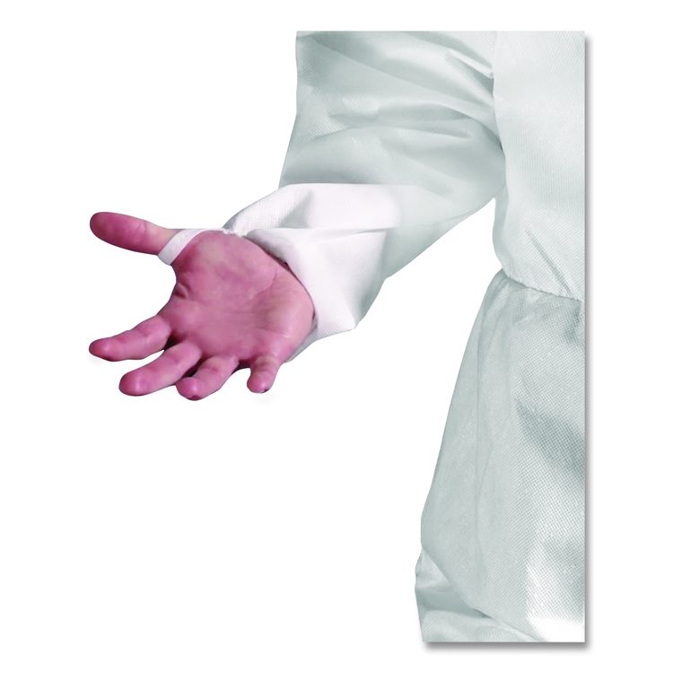 A50 Breathable Splash and Particle Protection Overalls, Zip Front, Hood, Elastic Wrists/Ankles, White, 2X-Large, 25/Carton