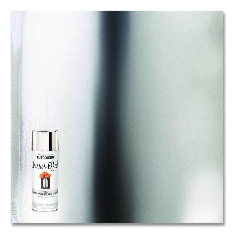Specialty Mirror Effect Spray Paint, High Gloss Mirror, 6 oz Aerosol Can, 6/Carton