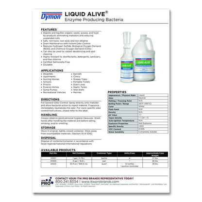 LIQUID ALIVE Enzyme Producing Bacteria, 1 gal Bottle, 4/Carton