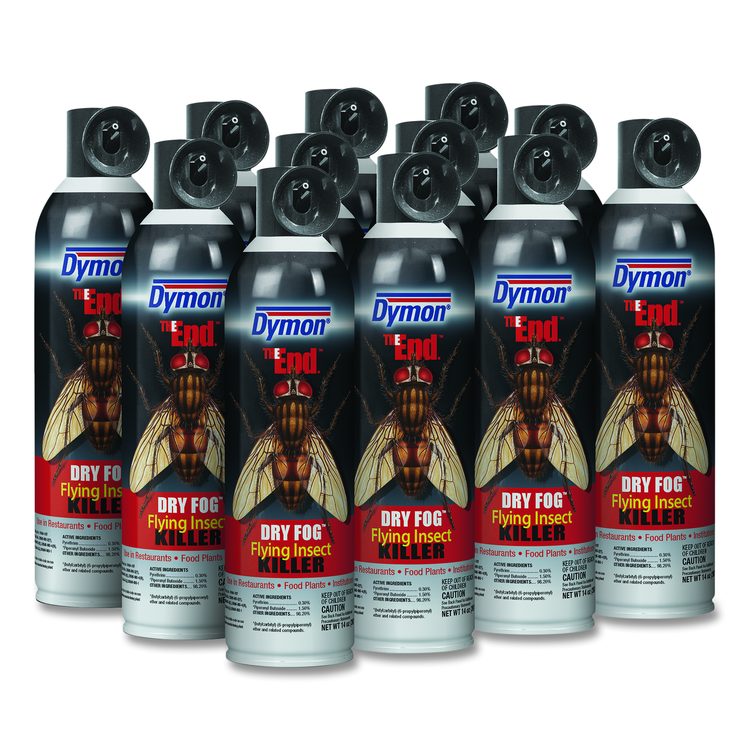 THE END. Dry Fog Flying Insect Killer, 14 oz Aerosol Spray, 12/Carton