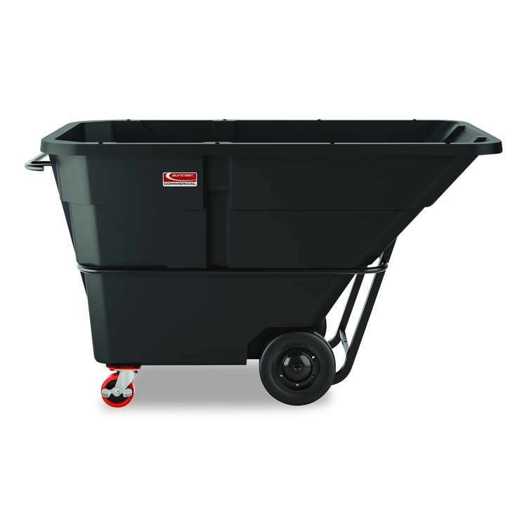 1.5 cu yd Heavy Duty Tilt Truck, Forkliftable Frame, 2,200 lb Capacity, Black