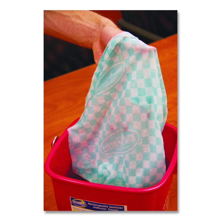 Color-Changing Rechargeable Sanitizer Indicator Towels, 1-Ply, 13.5 x 18, Unscented, Yellow/White/Blue, 150/Carton