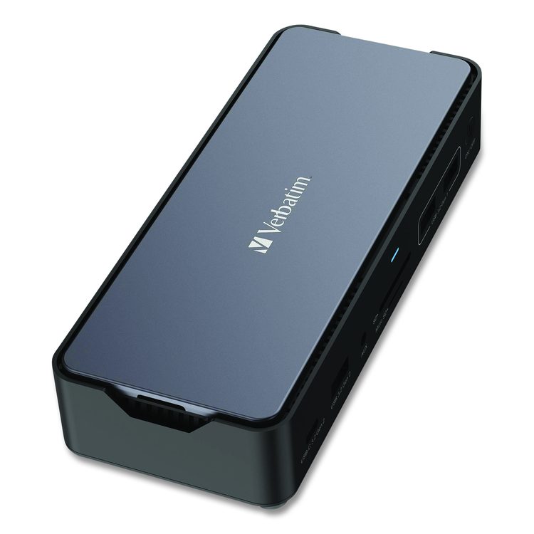 USB-C Pro Docking Station 15-in-1 256GB Vi3000 SSD, Audio/DisplayPort/HDMI/Micro SD/RJ45/SD/USB-A/USB-C, Gray
