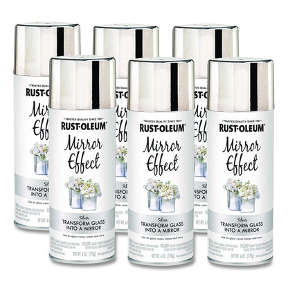 Specialty Mirror Effect Spray Paint, High Gloss Mirror, 6 oz Aerosol Can, 6/Carton
