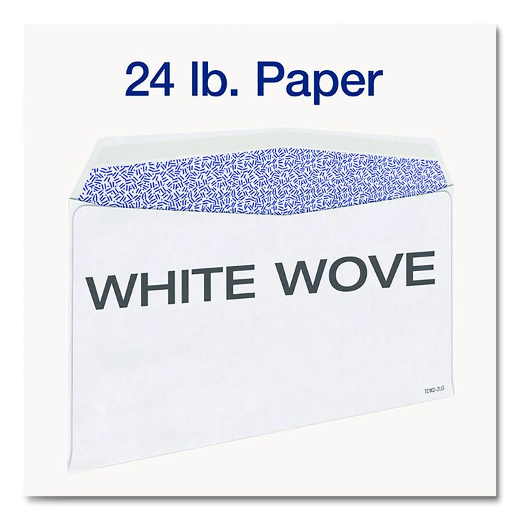 2-Up W-2 Gummed Seal Double-Window Security Tint Envelopes, Commercial Flap, 9.5 x 5.63, White, 24/Pack