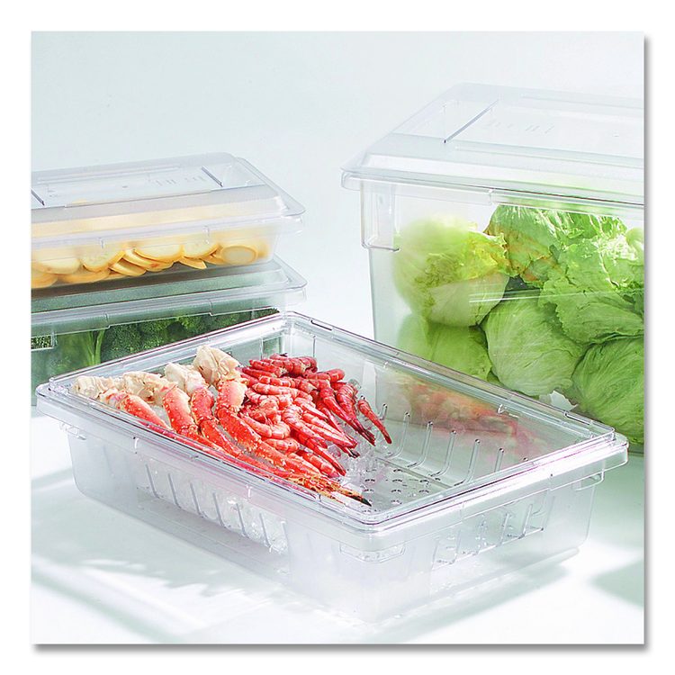 StorPlus Polycarbonate Food Storage Container, 8.5 gal, 18 x 26 x 6, Clear, Plastic