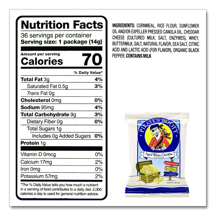 Puffs, Aged White Cheddar, 0.5 oz Bag, 36/Box