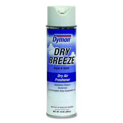 Dry Breeze Aerosol Air Freshener, Sugar and Spice, 10 oz Aerosol Spray, 12/Carton