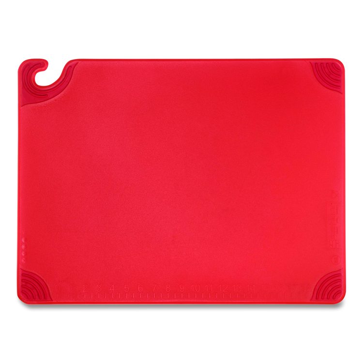 Saf-T-Grip Cutting Board, Plastic, 24 x 18, x 0.5, Red