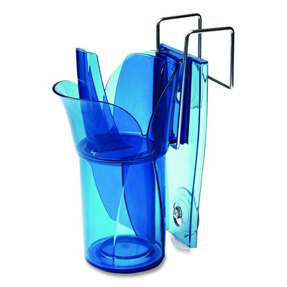 Saf-T-Scoop and Guardian System for Ice Machines, 12 oz to 16 oz Ice Scoop, Transparent Blue, 50/Carton