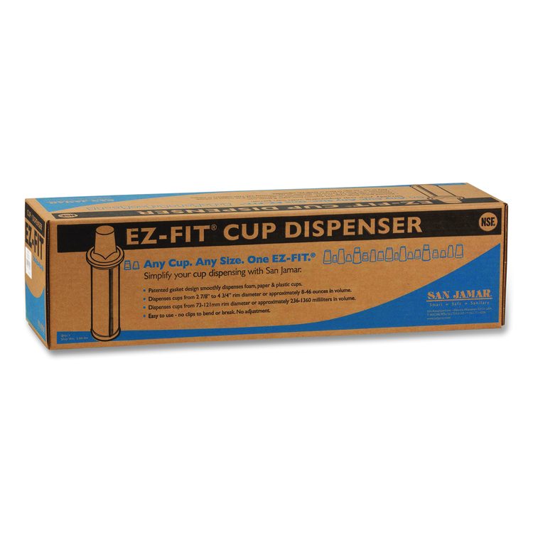 EZ-Fit One-Size-Fits-All Cup Dispenser, For 8 oz to 46 oz Cups, Black