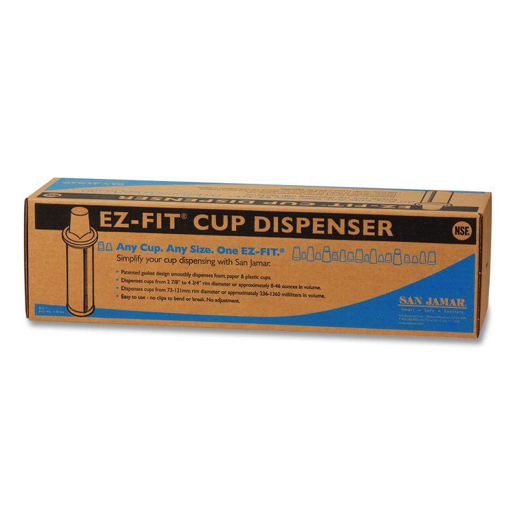 EZ-Fit One-Size-Fits-All Cup Dispenser, For 8 oz to 46 oz Cups, Black
