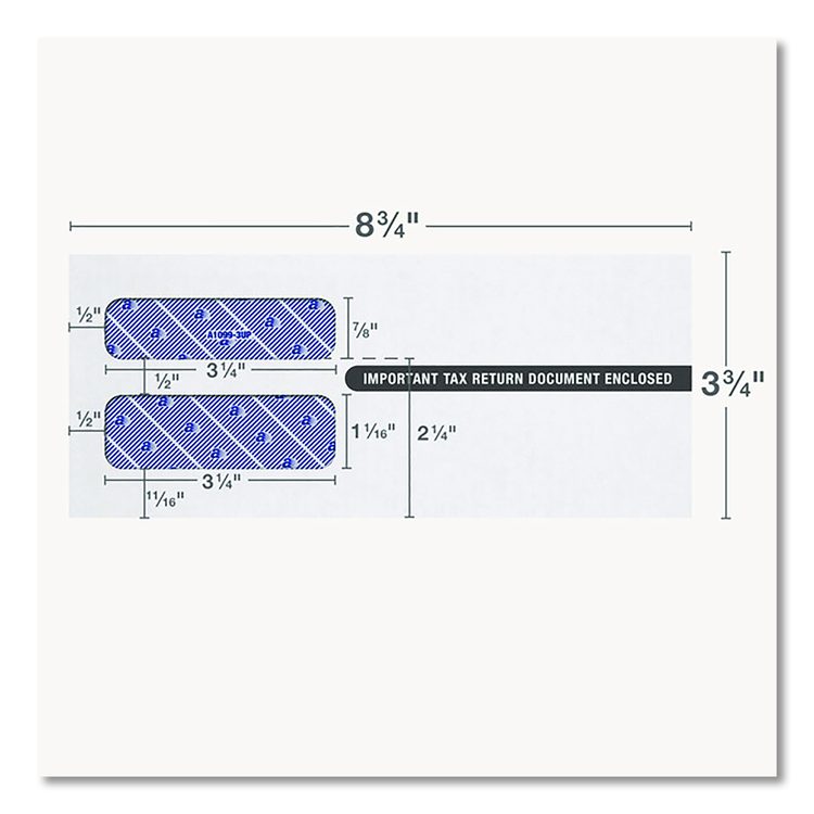 3-Up 1099-NEC Peel and Seal Double-Window Security Tint Envelopes, Commercial Flap, 8.75 x 3.75, White, 24/Pack