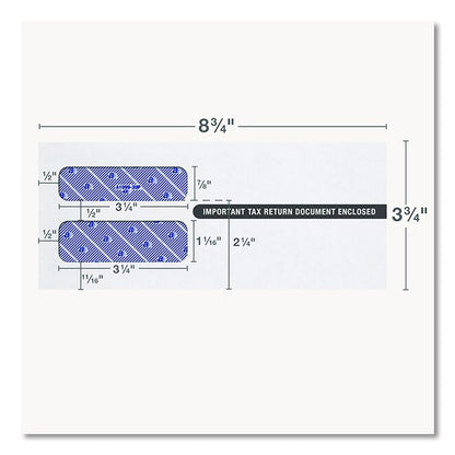 3-Up 1099-NEC Peel and Seal Double-Window Security Tint Envelopes, Commercial Flap, 8.75 x 3.75, White, 24/Pack